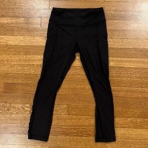 Black, side ruffle & side pocket, Lululemon leggings